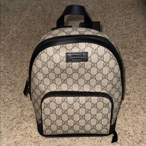 Gucci Beige and Black GG Canvas Backpack